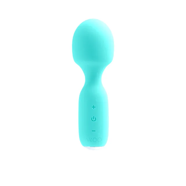 Front view of turquoise Wini oval head and handle controls