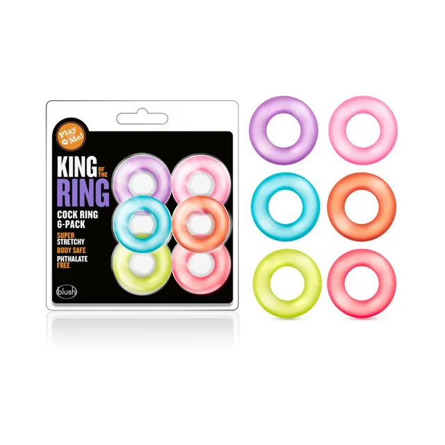 King of the Ring Six Assorted Rings beside blister pack