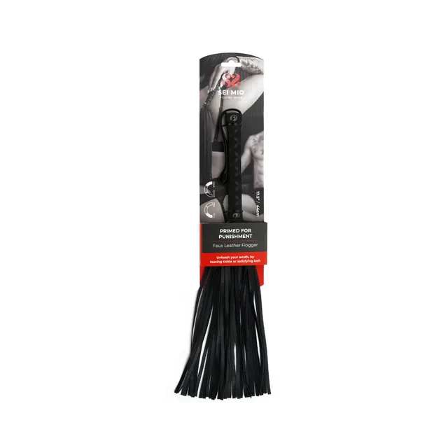 SEI MIO Primed for Punishment black faux-leather flogger