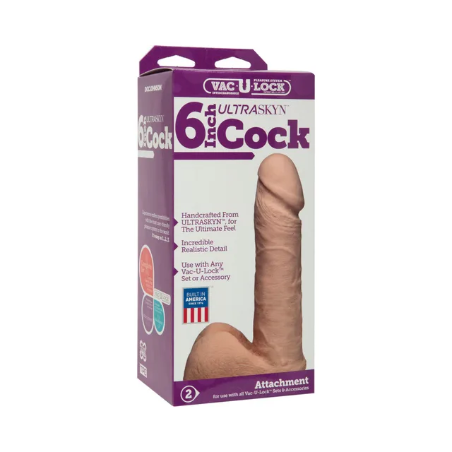Doc Johnson Vac-U-Lock UR3 six-inch realistic dildo retail box