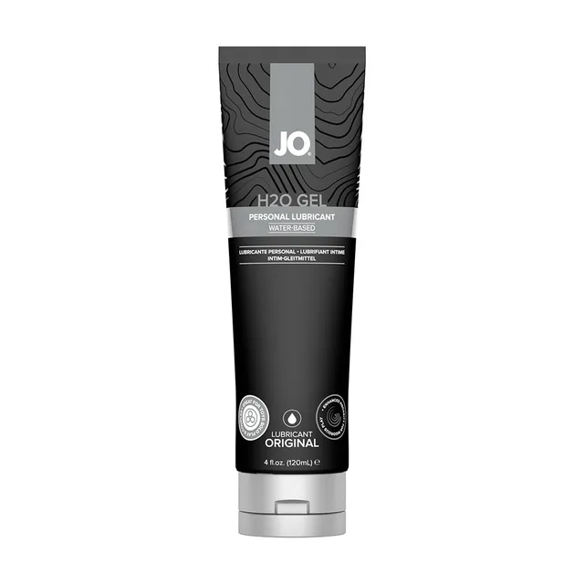 System JO H2O Gel 4 oz black squeeze tube front view