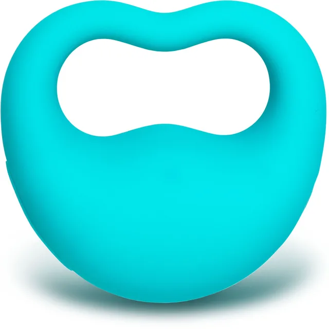 turquoise OhMiBod LoveLife Rev finger vibrator with wide oval hand grip
