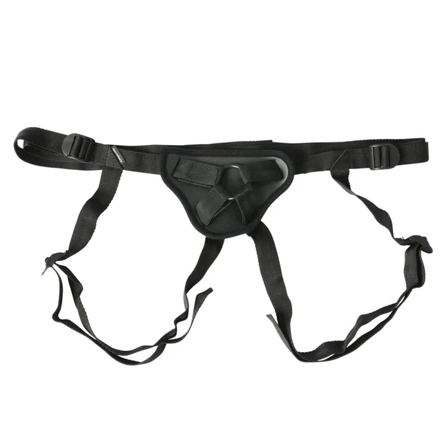 Sportsheets Deep Dive Gray Strap-On Harness isolated gray black harness with webbing straps