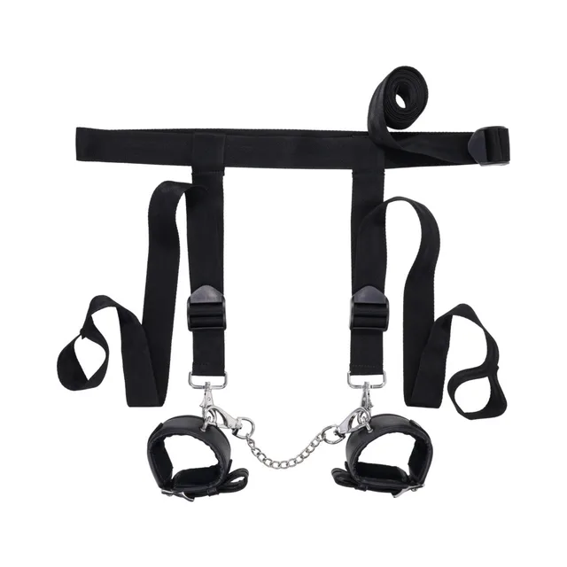 Black Sportsheets Edge over-door straps with two padded cuffs