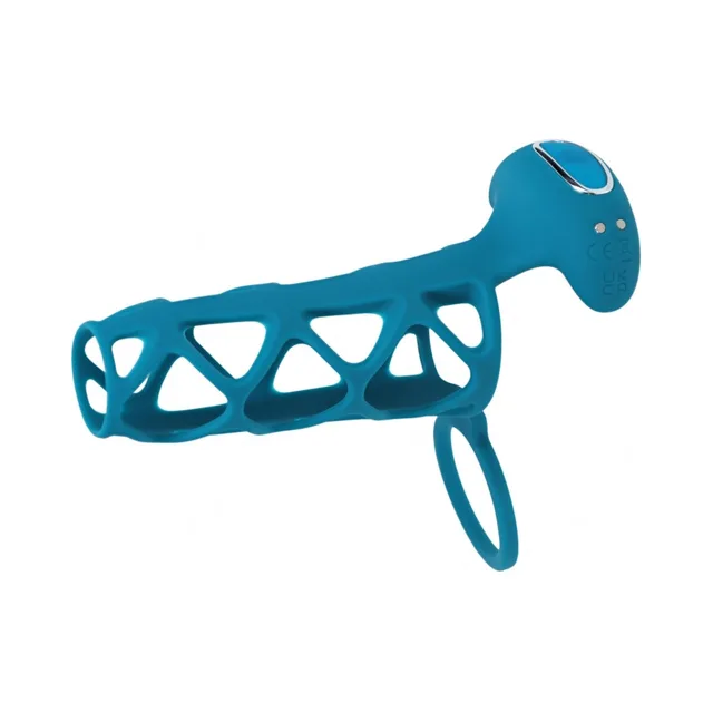 Teal LEVELZ lattice cage sleeve with oval base loop