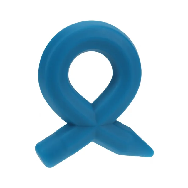 Teal LEVELZ Pencil silicone ring with crossed tapered ends