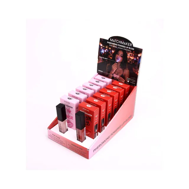 Eye of Love Matchmaker 12-piece lip product display angled open counter display
