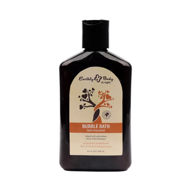 Front of Earthly Body grapefruit sandalwood bubble bath 8.4 oz bottle
