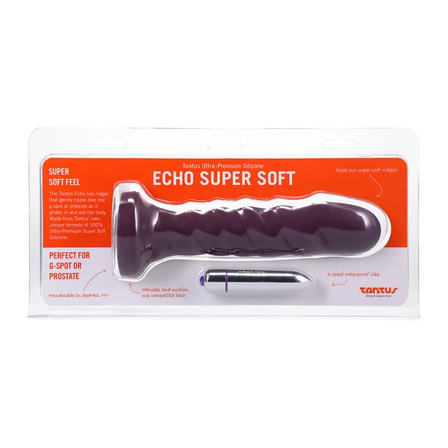 Front package of Tantus Echo Super Soft Currant with bullet component