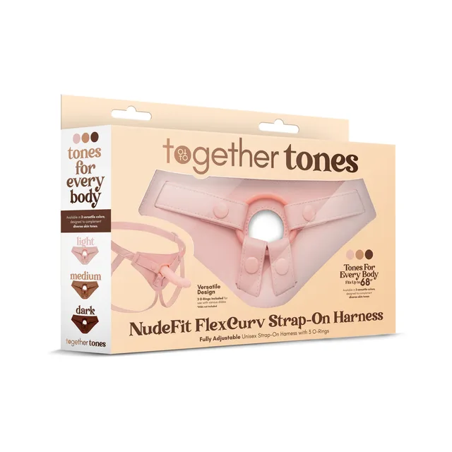 Together Toy NudeFit FlexCurv pale beige strap-on harness with retail package