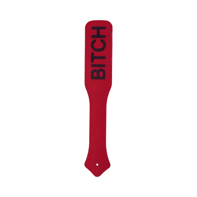 Temptasia Ardor red paddle front view with raised black lettering