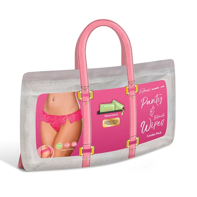 Magic Silk Sweetums watermelon flutter thong combo pack in handled display bag