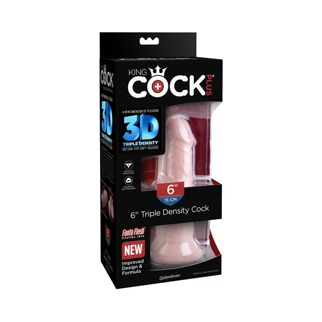 Pipedream King Cock Plus six-inch shaft-only beige dildo in retail package