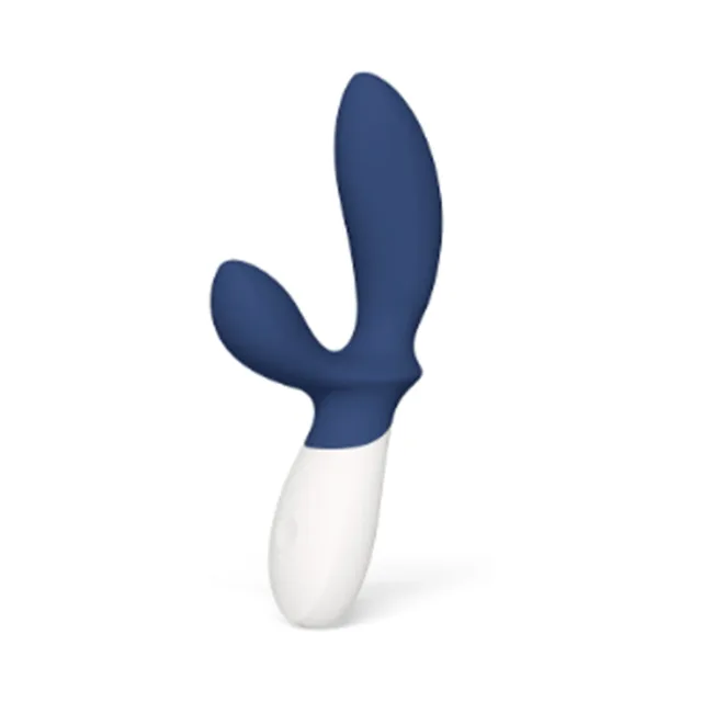 Base blue LELO LOKI Wave 2 with white tapered handle