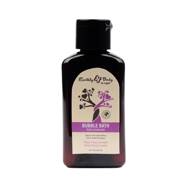 Front of Earthly Body ylang ylang lavender bubble bath 2 oz bottle