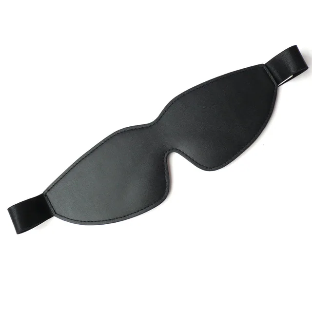KinkLab Padded Blindfold black contoured blindfold with side straps
