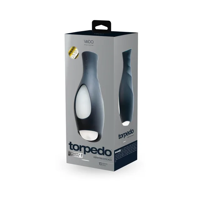 VeDO Torpedo black vibrating stroker retail box