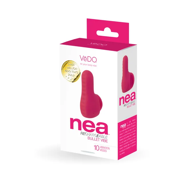 Foxy-pink VeDO Nea rechargeable finger vibe retail box