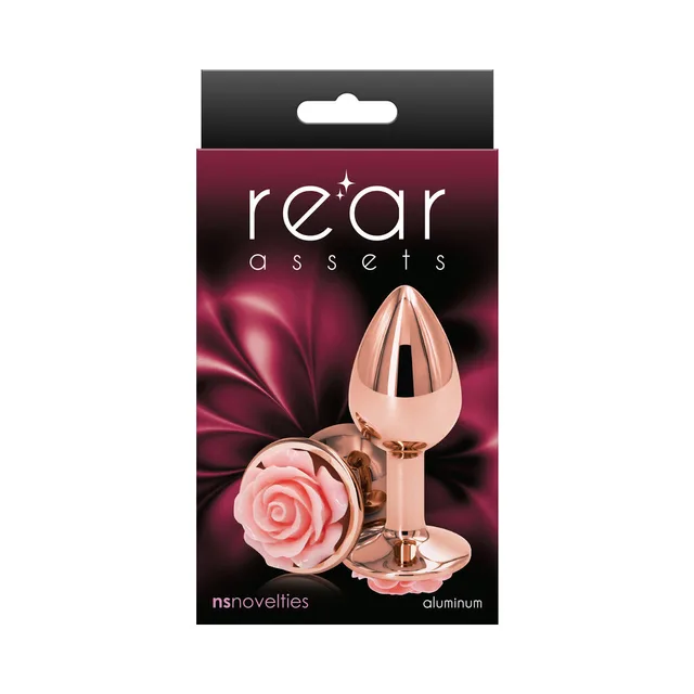 Rear Assets small pink rose anal plug retail package