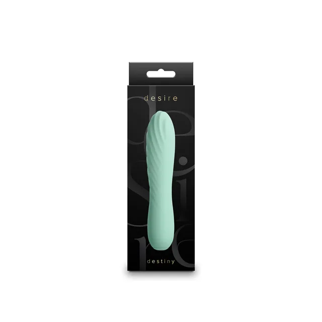 mint-green Desire Destiny ribbed vibrator in tall black box