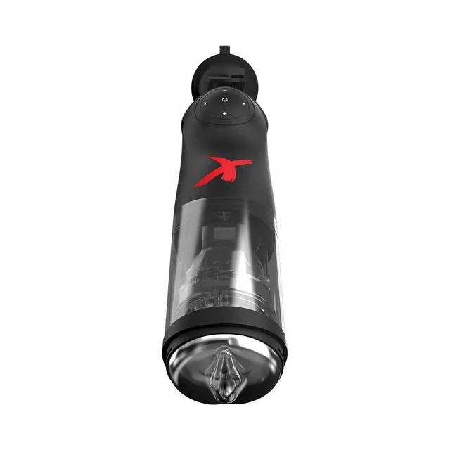 PDX Elite Deluxe Mega-Bator Clear Black front vertical view with clear chamber