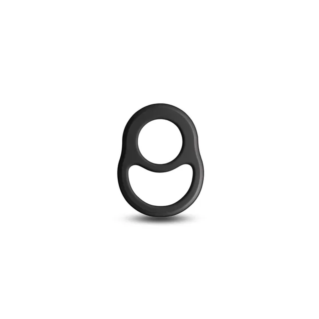Black flat Cradle ring with two oval openings