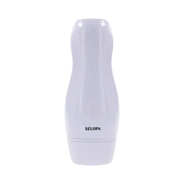 front view of white Selopa Pleasure Can contoured outer case