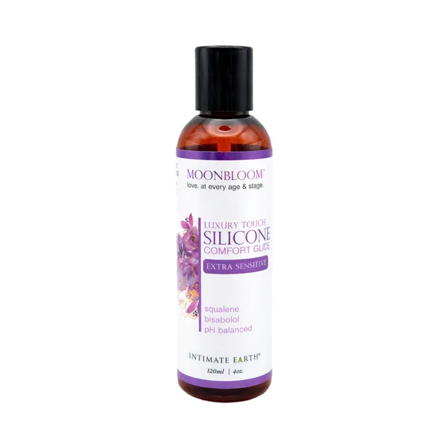 Moonbloom Silicone Comfort Glide 4 oz amber bottle with black cap