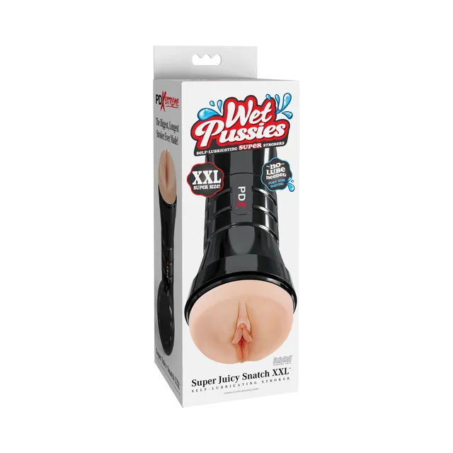 PDX Wet Pussies Juicy Snatch XXL Light stroker in white retail box