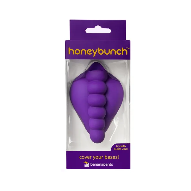 Banana Pants HoneyBunch purple ribbed silicone base sleeve inside front retail package