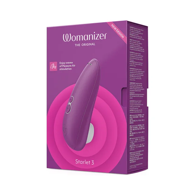 Retail box for violet Womanizer Starlet 3 air stimulator
