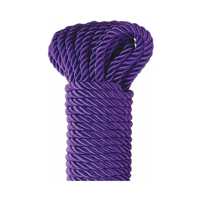 Fetish Fantasy Purple Cotton Rope close-up of tightly twisted rope coil