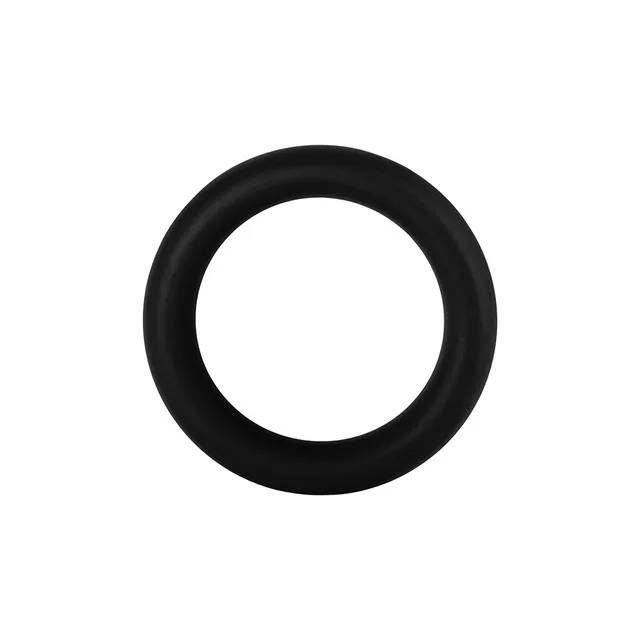 Front view of small black F-64 wide silicone ring