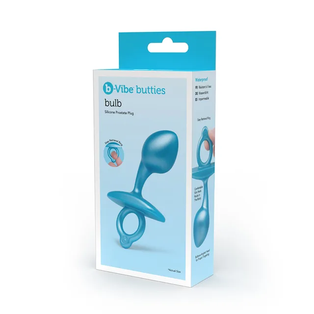 b-Vibe Butties Bulb blue silicone prostate plug in turquoise retail box
