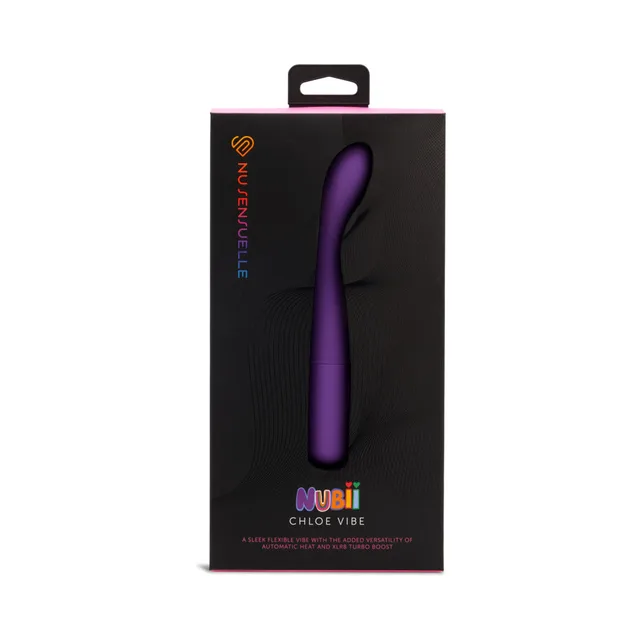 purple Nu Sensuelle Chloe Nubii vibrator visible through black retail box