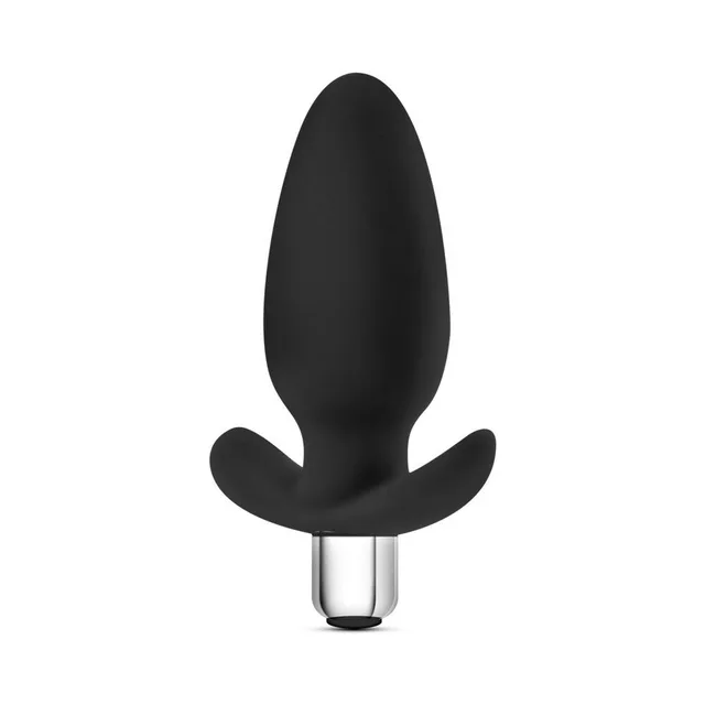 Luxe Little Thumper Black front view of oval shaft and winged base
