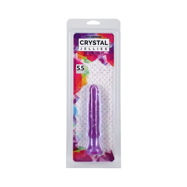 Purple 6-inch Crystal Jellies Anal Starter in clear retail packaging