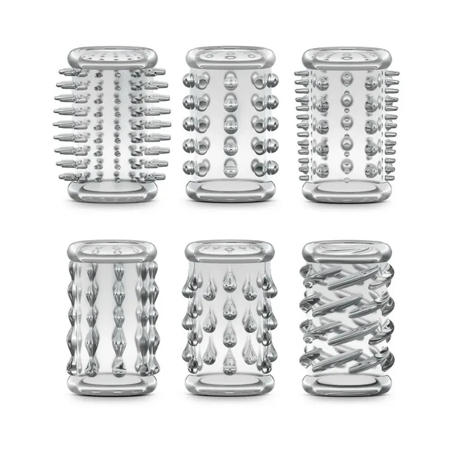 Stay Hard 6-Piece Sleeve Kit six sleeves arranged by texture