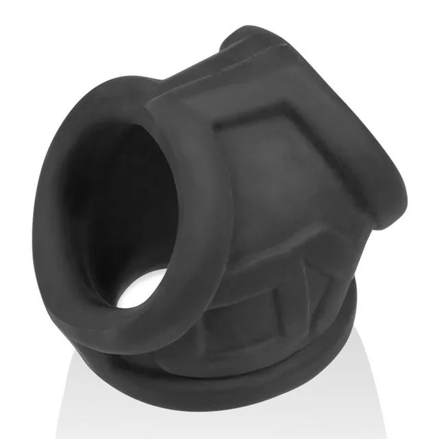 Black OxBalls Oxsling cock sling with wide opening and angular panels