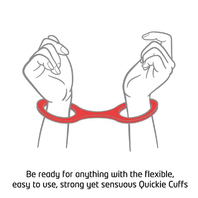 Illustration of large Quickie Cuffs around two wrists