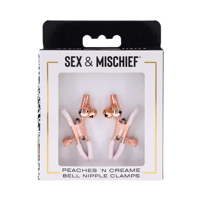 Peaches 'n Cream Bell Clamps in black-and-white window box