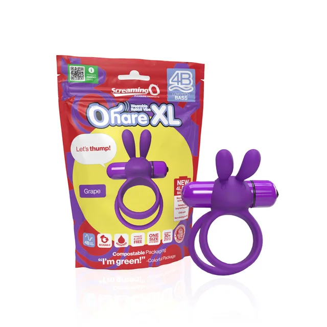 purple Screaming O 4B Ohare XL double ring beside red pouch