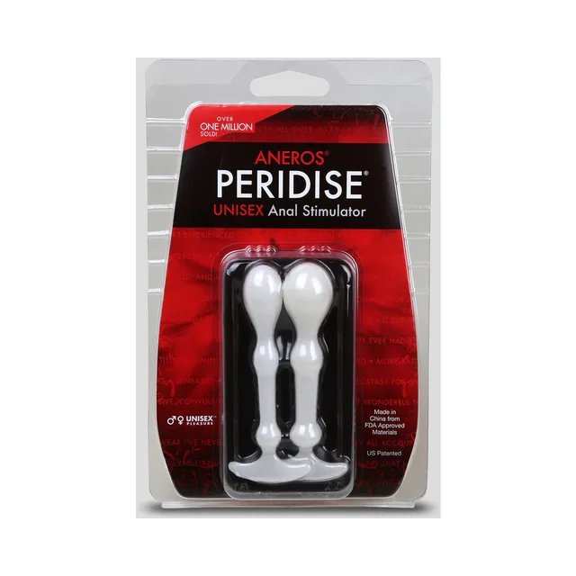 Aneros Peridise Two-Pack red and clear blister pack with two white stimulators