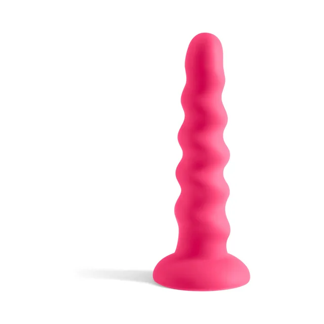 NS Novelties Colours Twist pink beaded dildo upright with five rounded segments and broad circular base