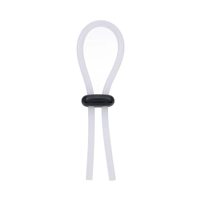Clear Lasso loop with black rectangular double-lock slider