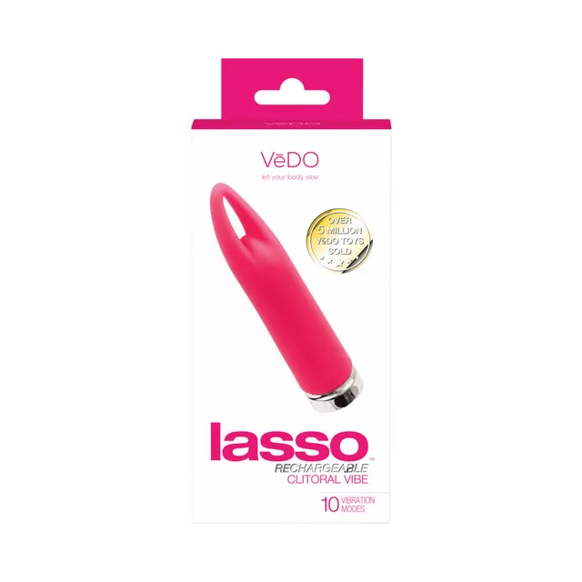 Pink VeDO Lasso loop-tip bullet vibrator in white package
