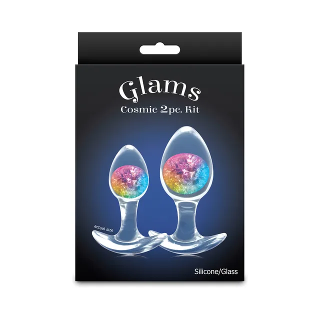 Rainbow Cosmic Glams two-piece plug kit with multicolor glitter marbles