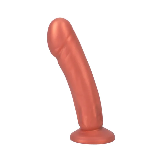 Left angle of copper Tantus Vamp with curved veined shaft