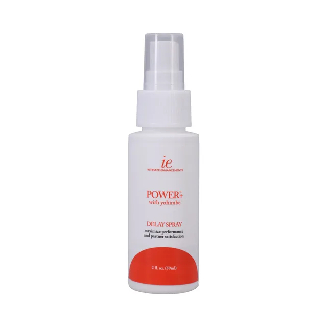 Power Plus Delay Spray white pump bottle with clear cap