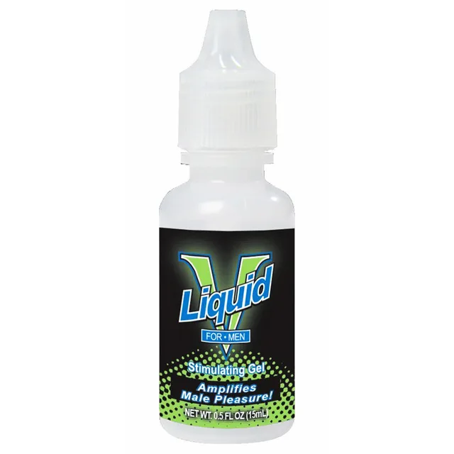 Liquid V for Men 0.5 oz white dropper bottle with black blue green label